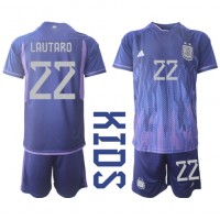 Dětský Fotbalový dres Argentina Lautaro Martinez #22 MS 2022 Venkovní Krátký Rukáv (+ trenýrky)